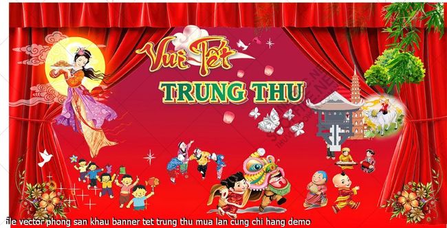 file vector phong san khau banner tet trung thu mua lan cung chi hang
